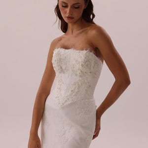Ivory Lace Corset Wedding Dress | Two Piece Bridal Set | Chantilly Lace Skirt & Boned Corset | Modern Minimalist Bride