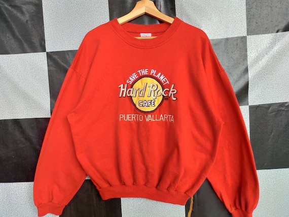 Vintage 90s Hard Rock Cafe Puerto Vallarta Crewneck Sweatshirt | Etsy
