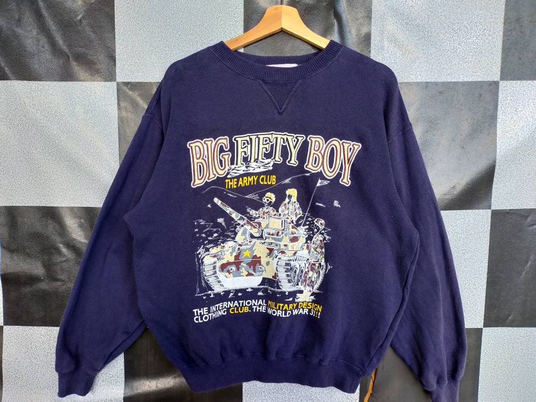 Vintage 90s Big Fifty Boy the Army Club Crewneck Sweatshirt - Etsy