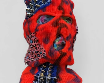 custom painted ski mask balaclava bright orange