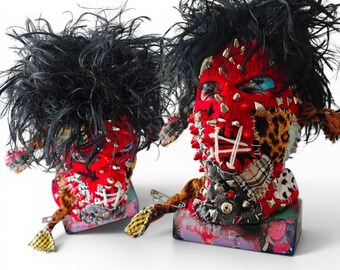 Balaclava personalizada com patches – Máscara de esqui punk, malha com spikes
