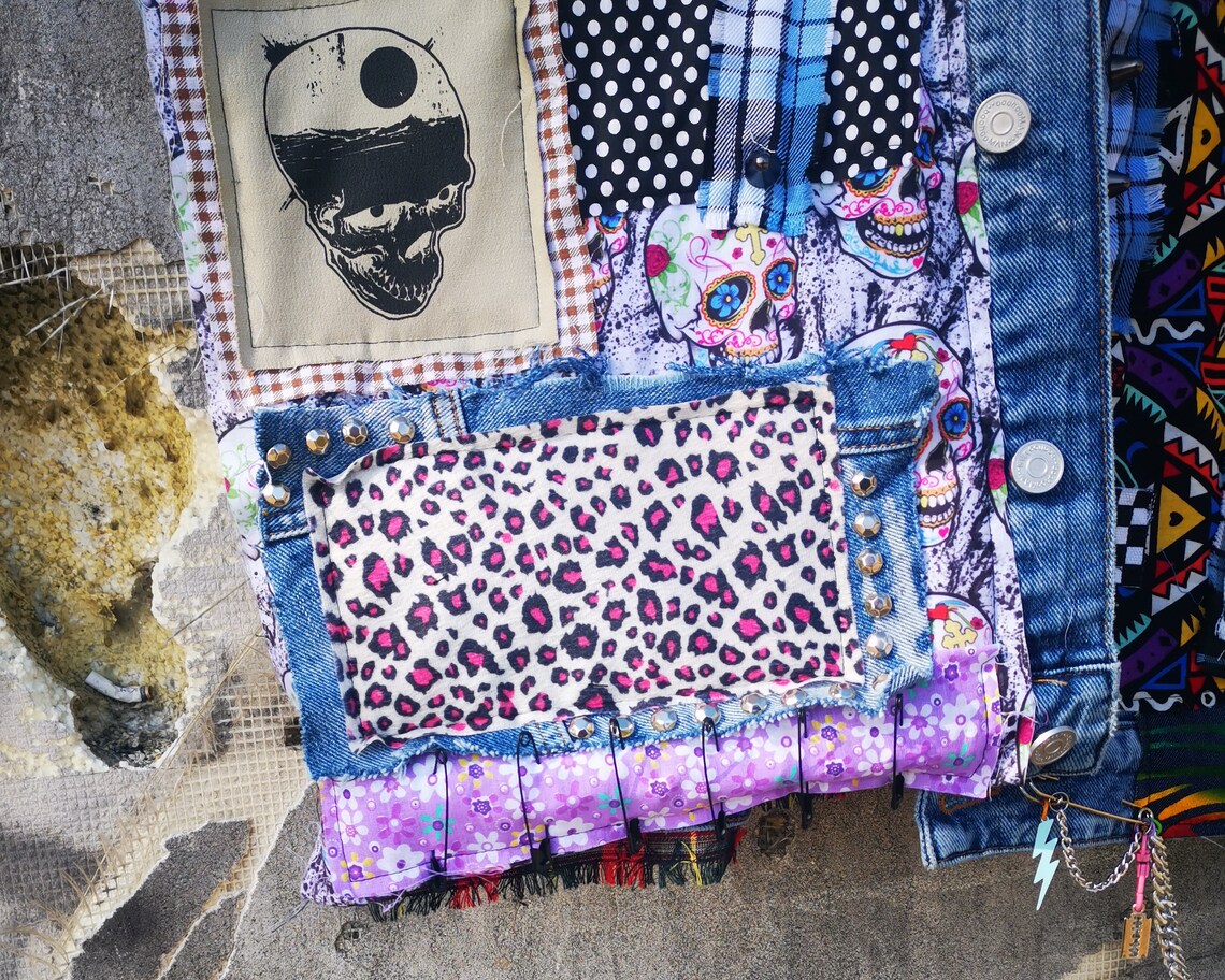 Hot Sauce Bleched Punk Vest US Mens Size L Etsy