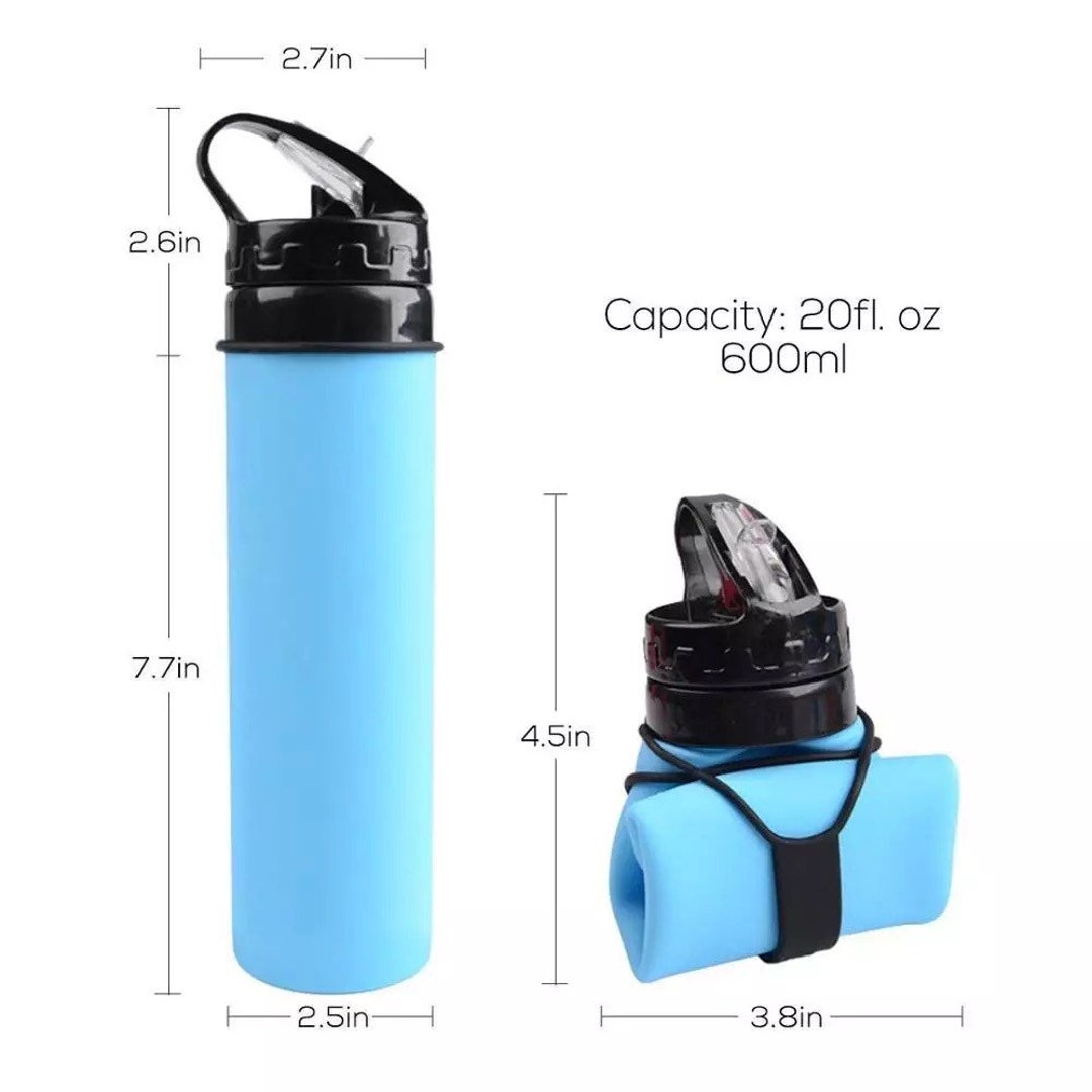 Foldable Silicon BPA Free Collapsable Water Bottle Etsy