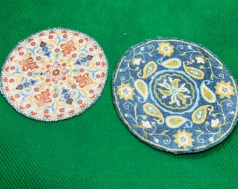 Miniature Dollhouse Porcelain Maple Leaf Platter Coral