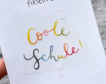 Bügelbild Coole Schule, Einschulung, Schultüte, Geschenkidee
