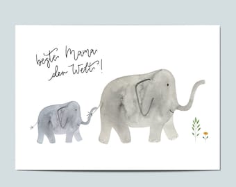 Postkaart Beste Mama der Welt, Muttertag, Muttertagskarte, Muttertagsgruß, Beste Mama Karte, Karte Muttertag, Postkaart Mama