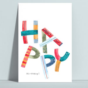 Postkarte zum Geburtstag, Happy Birthday Karte