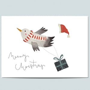 Postkarte "Weihnachtsmöwe", Weihnachtskarte, Postkarte Weihnachten, Weihnachtswünsche, christmas card, Weihnachtskarte Möwe, Weihnachtsgruß