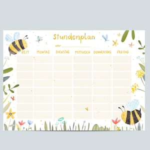 Stundenplan Biene, Geschenk zum Schulanfang