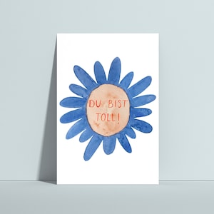 Péage Postkarte Du bist, Geburtstagskarte, Glückwunschkarte, Grußkarte, Blumengrußkarte, Postkarte Blume, Alles Liebe Karte, Karte