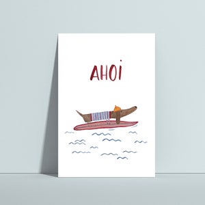 Carte postale Dackel Ahoi