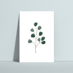 Postkarte "Eukalyptus", Postkarte Aquarellblatt, Karte Eukalyptus, Grußkarte, Eukalyptuszweig Karte, Postkarte Pflanzen, Greenery Karte