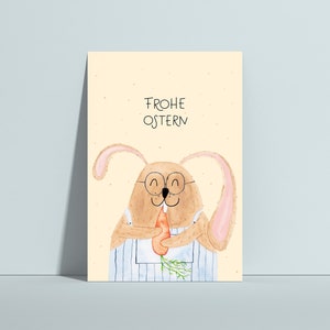 Osterkarte Hase, Ostergruß, Grußkarte Ostern, Geschenkidee, Kinder