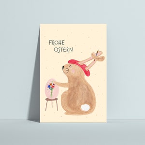 Osterkarte Hase, Ostergruß für Kinder, Ostern Kleinigkeit, Mitbringsel