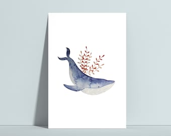 Carte postale Wal mit Seegras