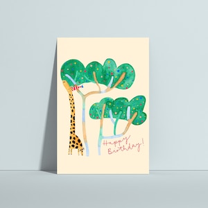 Geburtstagskarte Giraffe, Glückwunschkarte, Kindergeburtstag, Geschenkidee Kindergeburtstag