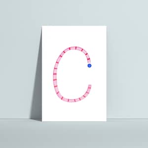 Buchstabenkarte C, Buchstabenposter, ABC Karten, Alphabet Karten, Girlande, Namensposter, Einschulung Geschenk, Namensgirlande