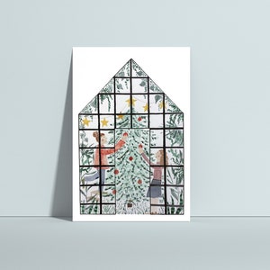 Weihnachtskarte Gewächshaus, Karte Weihnachten, Weihnachten im Garten, Weihnachtsgrüße, Weihnachtswünsche, Gewächshaus Karte
