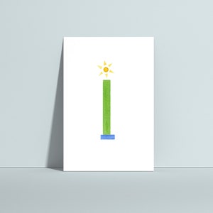 Buchstabenkarte I, ABC Karten, Alphabet Karten, Namensgirlande, Buchstabengirlande, Kinderzimmer Deko, Buchstabenposter, Namensposter