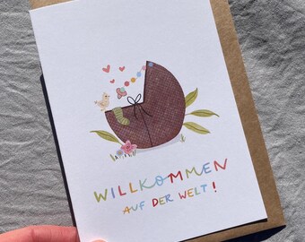 Karte zur Geburt | Willkommen auf der Welt | Geschenk Geburt | inkl. Umschlag