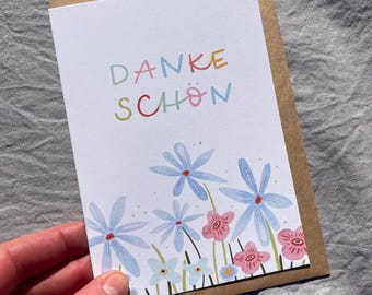 Dankeschön Karte z Umschlag, Dankeschön Karte z Blumen