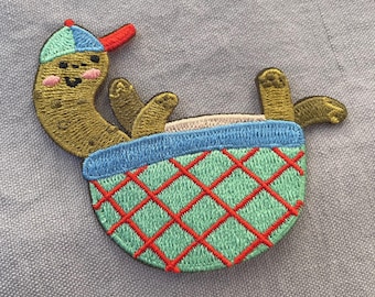 Bügelpatch Schildkröte – Süßer Tier Aufnäher – Bestickt – Bügelbild für Kleidung