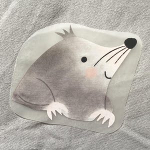 Bügelbild Maulwurf, Aufnäher, Bügelbild für Kinder