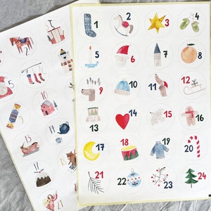 Adventskalender Zahlen | Aufkleber | Adventskalender zum Befüllen | DIY Adventskalender | Adventskalender Tüten | Adventskalender-Sticker