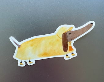 Sticker "Dackel-Regenjacke", Laptop-Sticker, Aufkleber, Planer-Sticker, Dackel Sticker, Dackel Aufkleber