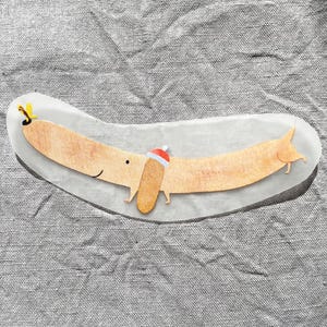 Bügelbild Dackel mit Schmetterling, Aufnäher, Geschenk für Kinder