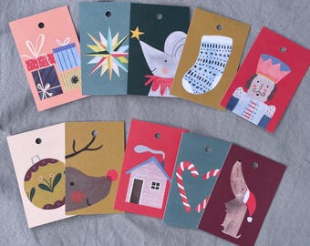 Geschenkanhänger Weihnachten, Geschenkverpackung, Label, Papieranhänger, Etiketten, Weihnachten