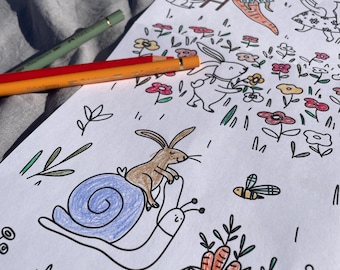 Ausmal-Poster Ostern DIN A1 | Osterbild zum Ausmalen für Kinder & Erwachsene | FSC Papier | DIY