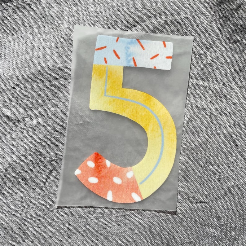Bügelbild Zahlen in Pastell – Perfekt für Geburtstagsshirts & DIY Textildesign bild 6