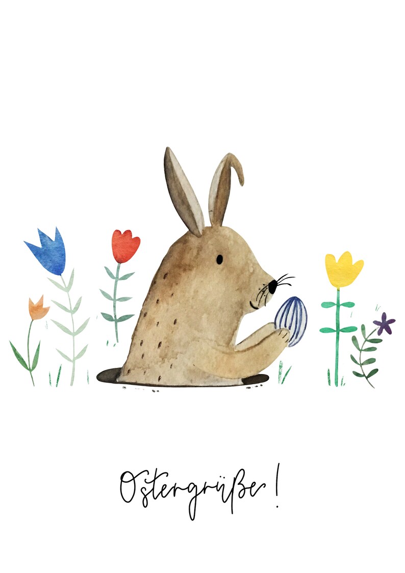 Osterkarten "Osterhase", Ostern, Ostergrüße, Ostergruß, Karte Ostern, Osterkarte, Osterhase Postkarte bild 2