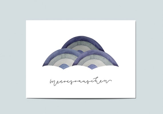 Postkarte "Meeresrauschen", Karte Meer, Postkarte Meer, Grußkarte Meer, Geburtstagskarte, Meerweh Karte, Einfach-So-Karte