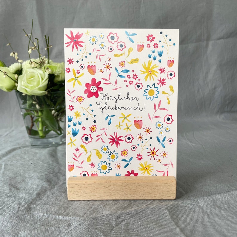 Postkarte Blumen ,zum Geburtstag, Glückwunsch, Freundin, Kind, Geschenk Bild 2
