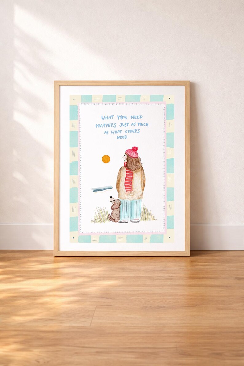 Mutmacher Poster für Frauen | Self Empowerment Wandbild | Inspirierende Sprüche Poster | Feminine Illustration Print What you need