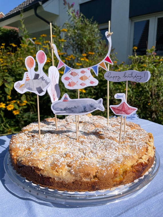 Cake Topper Meeres-Party, Kuchendeko Wal, Kindergeburtstag Deko, Tischdeko Meer, Kuchendeko Kindergeburtstag