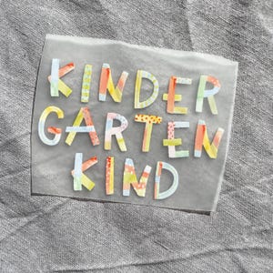 Bügelbild Kindergartenkind, Aufnäher, Bügelbild für Kinder, Geschenk zum Kindergartenstart