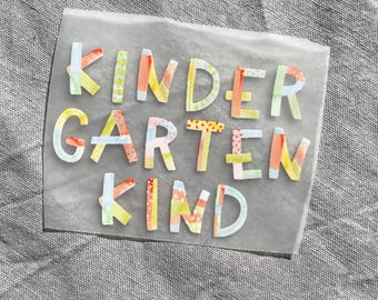 Bügelbild Kindergartenkind, Aufnäher, Bügelbild für Kinder, Geschenk zum Kindergartenstart