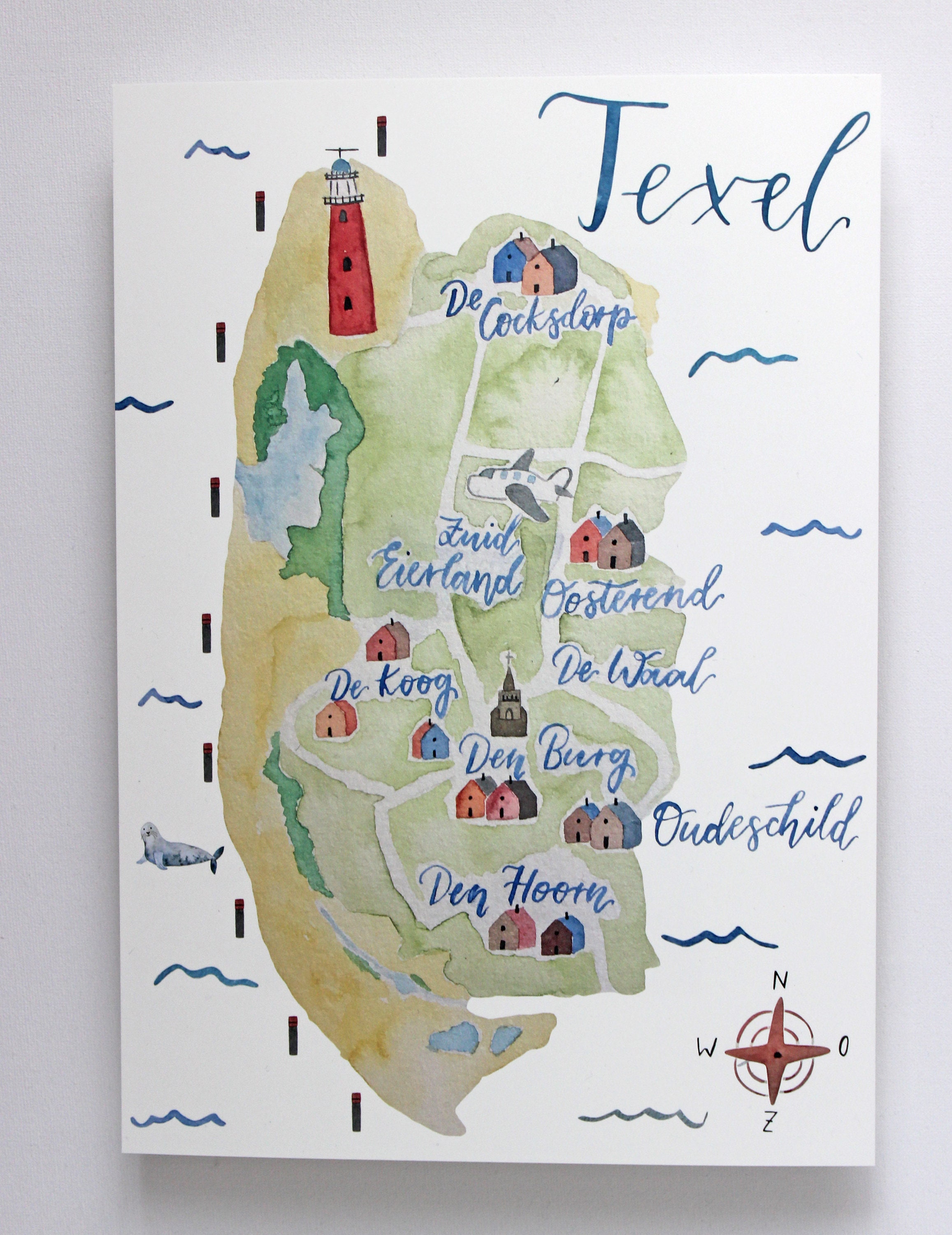 A4 Poster Texel Insel Texel Karte Nordsee Meer | Etsy