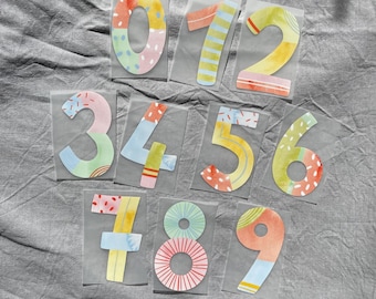 Bügelbild Zahlen in Pastell – Perfekt für Geburtstagsshirts & DIY Textildesign