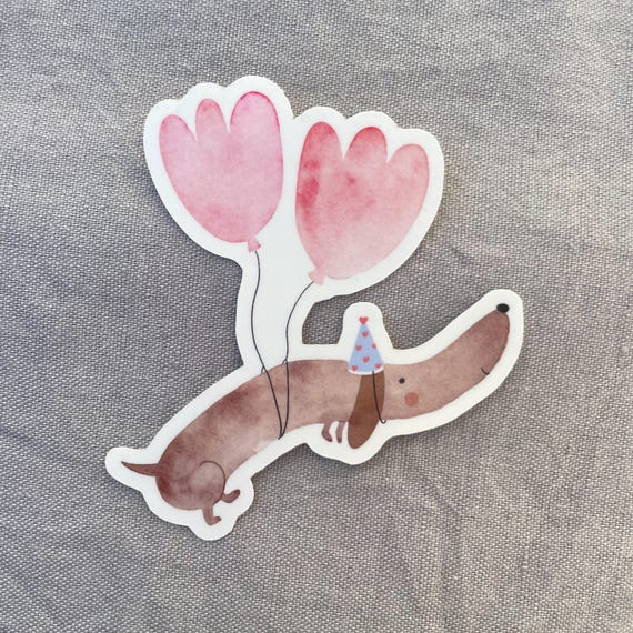 Aufkleber Dackel,  Laptop-Sticker, Aufkleber, Planer-Sticker, spülmaschinenfest