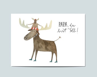 Carte postale" Papa, du bist toll!", Cartes postales, Cartes postales Cartes postales, Cartes postales gratuites, Cartes postales personnalisées, Cartes postales personnalisées, Cartes postales virtuelles, Cartes postales
