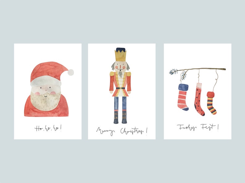Postkarten-Set Weihnachten, Weihnachtskarten,Nussknacker, Weihnachtsgrüße, Nikolaus, Geschenk, Grußkarten Bild 2