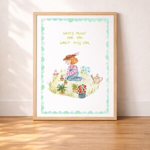 Mutmacher Poster für Frauen | Self Empowerment Wandbild | Inspirierende Sprüche Poster | Feminine Illustration Print What's meant for you