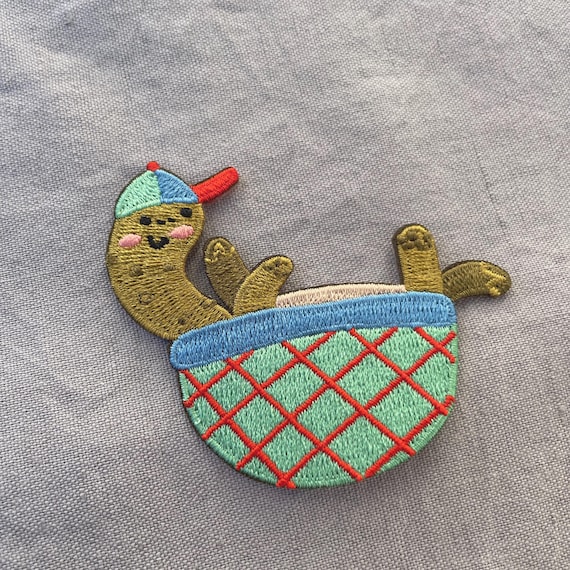 Bügelpatch Schildkröte – Süßer Tier Aufnäher – Bestickt – Bügelbild für Kleidung