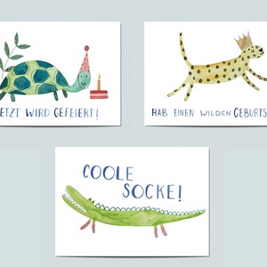 Jeu de cartes postales « Kinder », Cartes postales, Glückwunschkarten, Tier Postkarten, Jeu de cartes routières Tiere, Cartes routières intermédiaires, Glückwunsch Karte