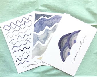 Postkarten Set "Sommer, Strand und Meer", Meerweh Postkarte, Postkarte Meer, Grußkarte Meer, Postkarte Sommer, Einfach-So-Karte
