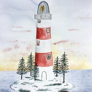 Weihnachtskarte Leuchtturm, Postkarte Weihnachten, Weihnachtsgrüße, Karte Weihnachten, Weihnachtswünsche, Bild 2